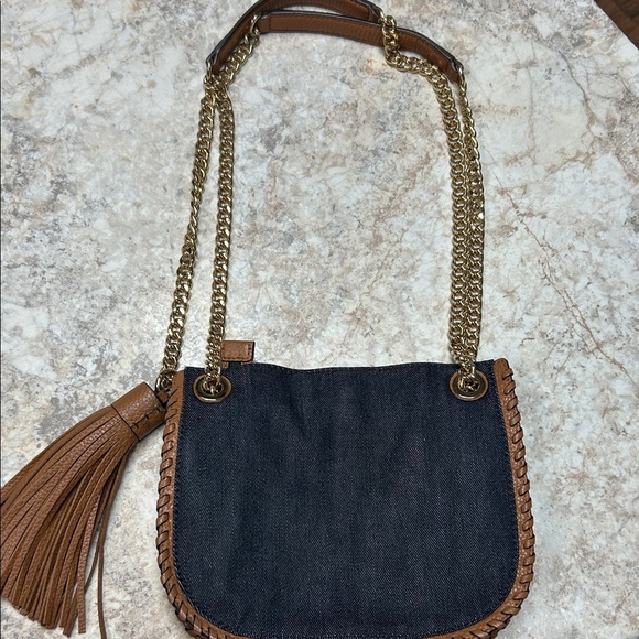 Michael Kors Denim and brown leather Shoulder Bag - Picture 4 of 6